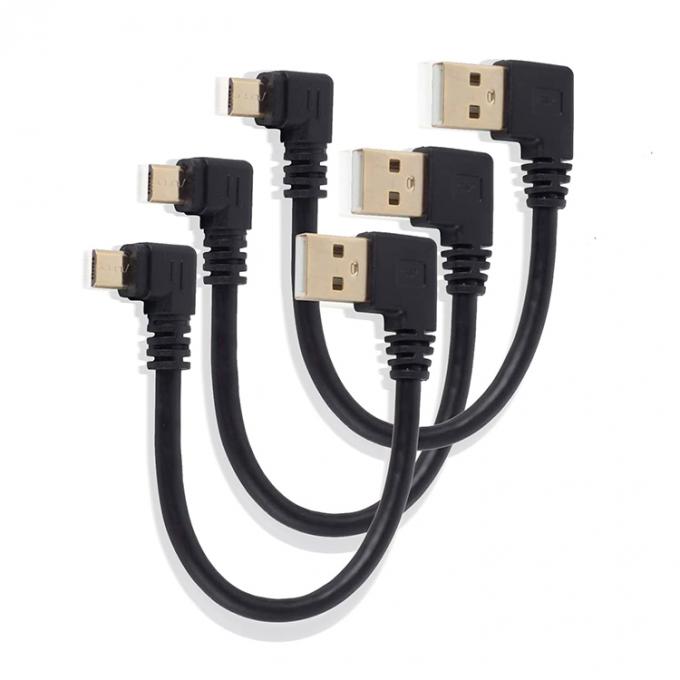 Hoek USB tot L-vorm Links-rechtshoek 90 graden Micro V8 Extension Data Charger Cable 1