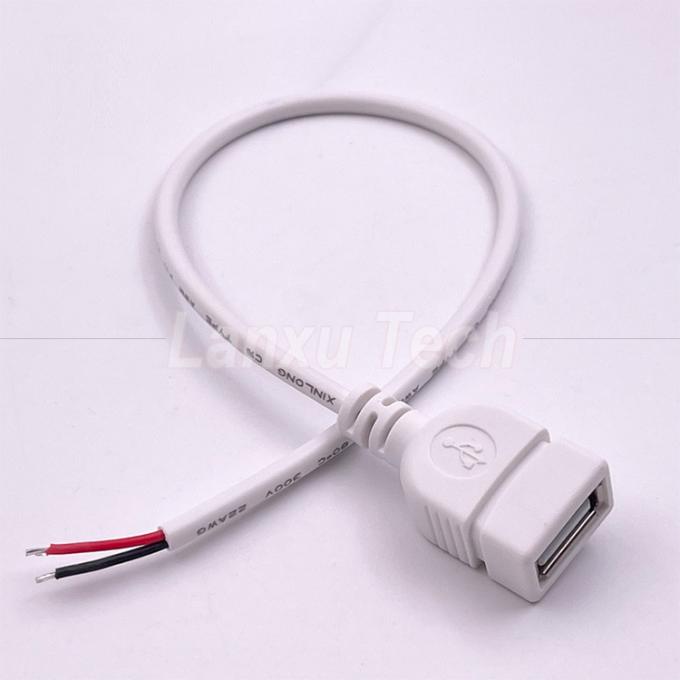 5V Witte USB Vrouwelijke om te openen blote draden Pigtail eindkabel voor LED-strook 1