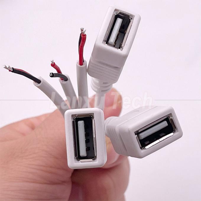 5V Witte USB Vrouwelijke om te openen blote draden Pigtail eindkabel voor LED-strook 5