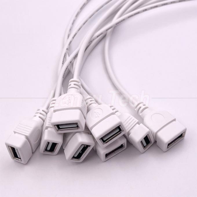 5V Witte USB Vrouwelijke om te openen blote draden Pigtail eindkabel voor LED-strook 3