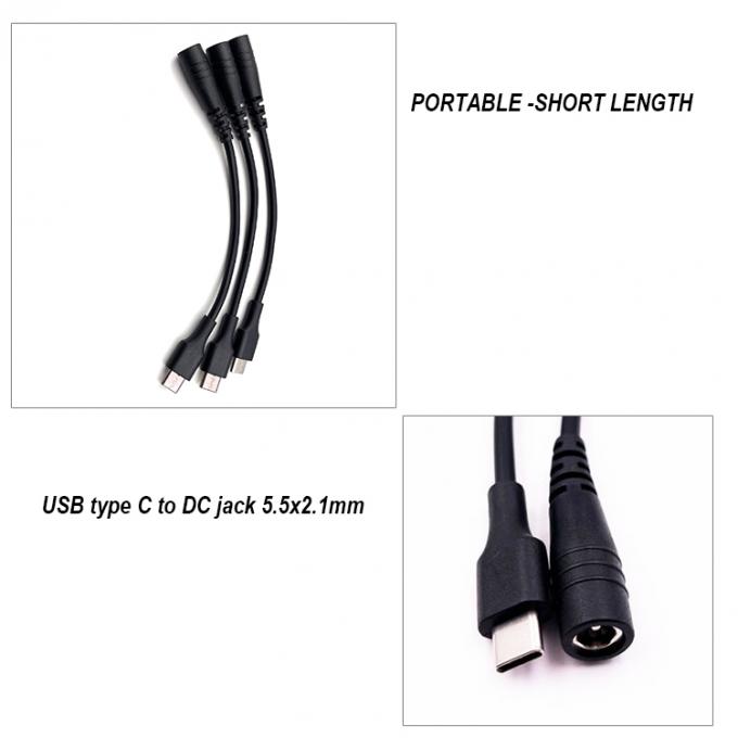 5V USB Type C tot DC 5,5x2,1 mm opladerverlengkabel voor LED-desklampventilator 1