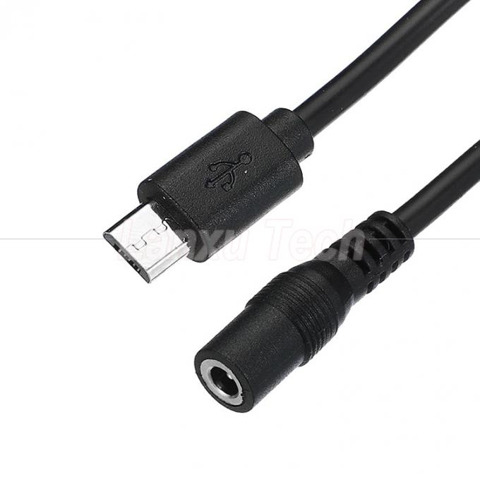 Micro USB Mannelijk naar DC 3,5x1,35 mm Vrouwelijk Jack Stromverlengkabel voor ventilatoren LED-strips 2