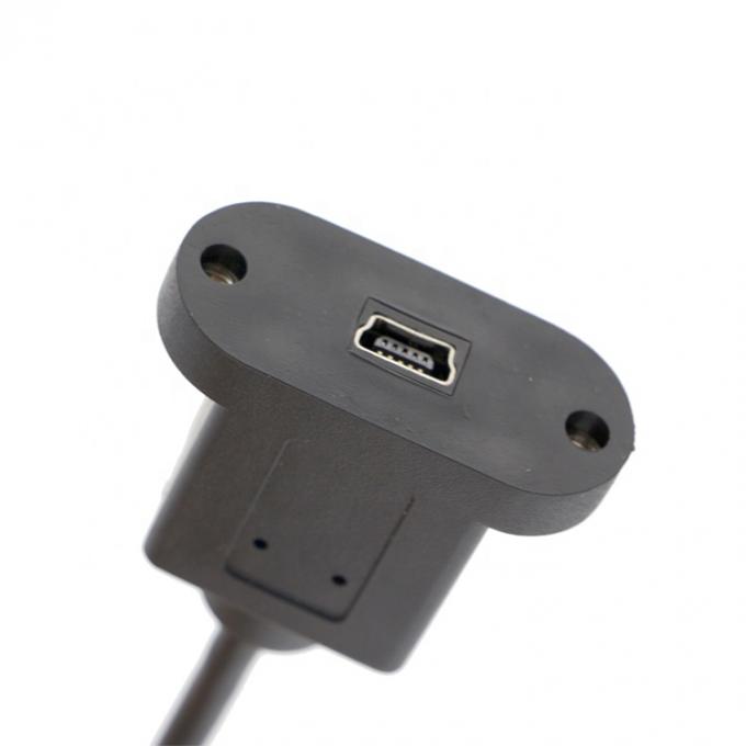 Schroefvergrendeling 90 graden rechthoek Man tot Vrouw Mini USB-paneel Montage verlengkabel 3