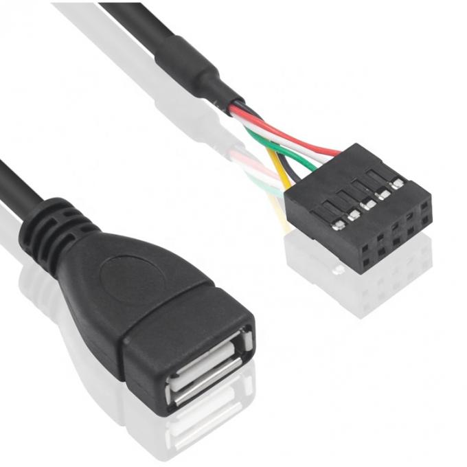 USB Type A Vrouwelijke tot 9 pin Dupont Vrouwelijke kop moederbord adapter kabel 1