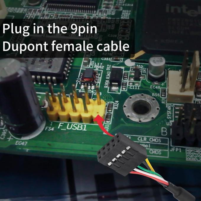 USB Type A Vrouwelijke tot 9 pin Dupont Vrouwelijke kop moederbord adapter kabel 5