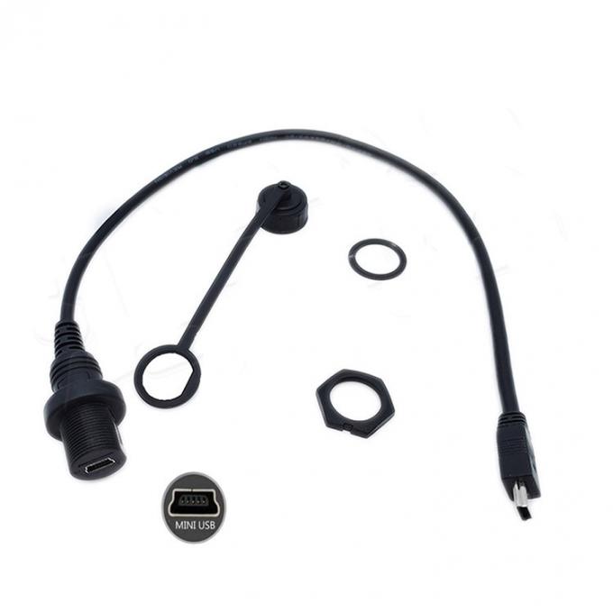 Mini USB Man tot Micro USB Vrouwelijke Waterdichte Verlengkabel Met Flush Mount Panel Voor Auto Truck Boot Motorfiets Computer 1