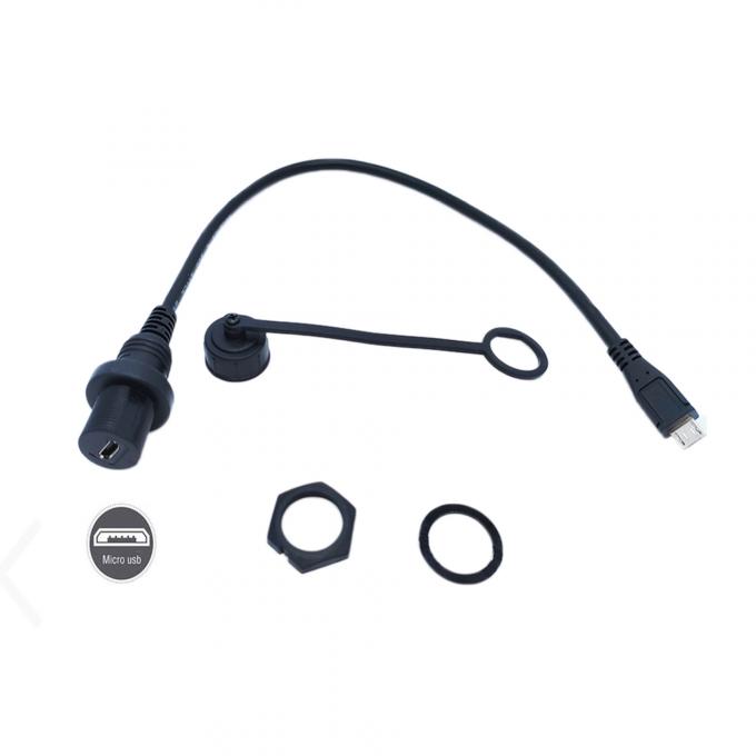 Mini USB Man tot Micro USB Vrouwelijke Waterdichte Verlengkabel Met Flush Mount Panel Voor Auto Truck Boot Motorfiets Computer 2