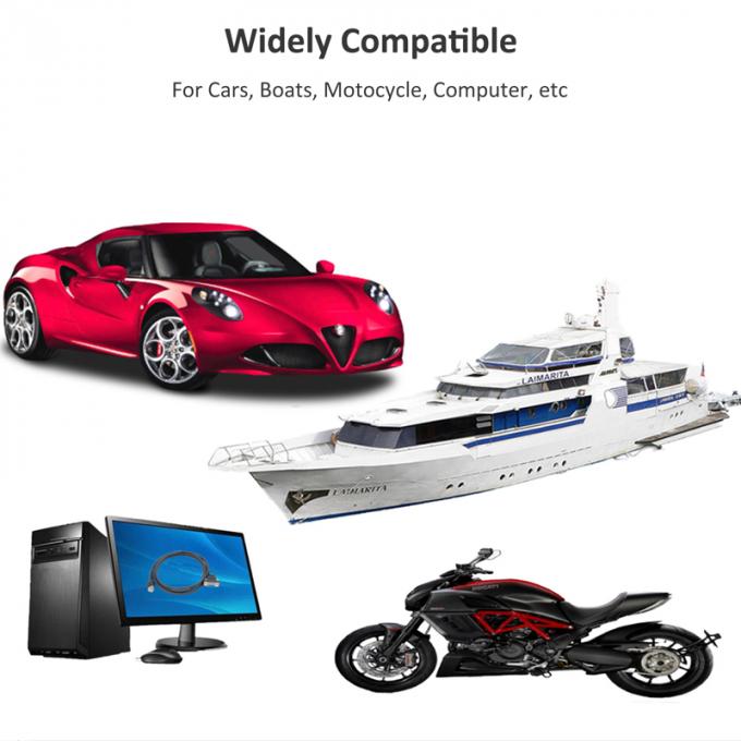 Custom DC 3.5 tot 3RCA waterdichte verlengkabel met flush-montage-paneel voor auto-truck-boot-motorfietscomputer 4