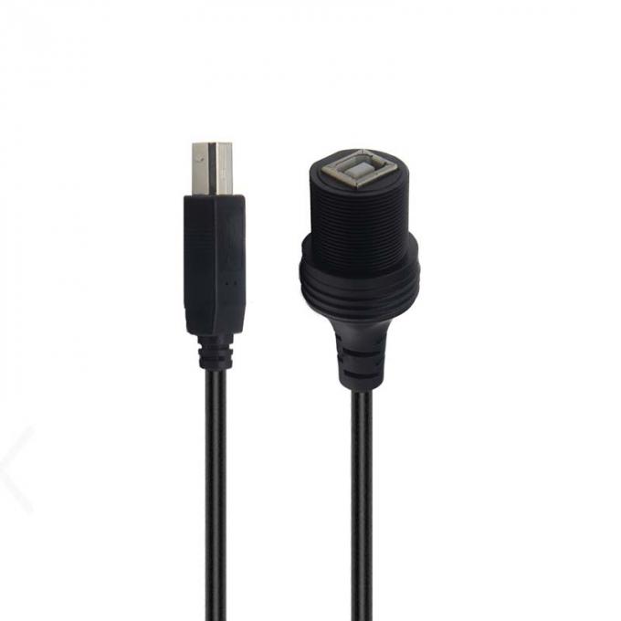 USB B 2.0/3.0 Waterdicht verlengkabel van man tot vrouw met flush-montagepaneel voor printer auto vrachtwagen boot motorfiets computer 1