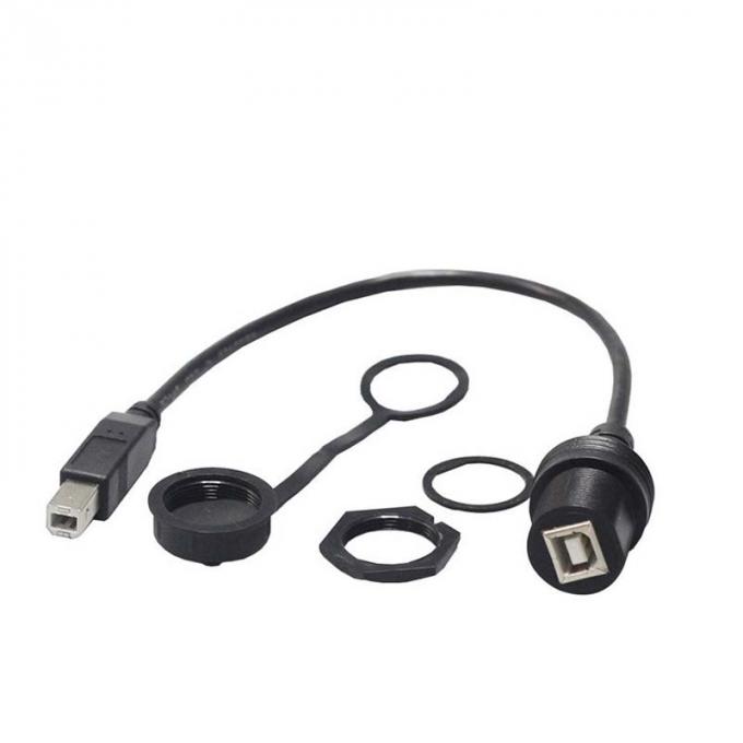 USB B 2.0/3.0 Waterdicht verlengkabel van man tot vrouw met flush-montagepaneel voor printer auto vrachtwagen boot motorfiets computer 2