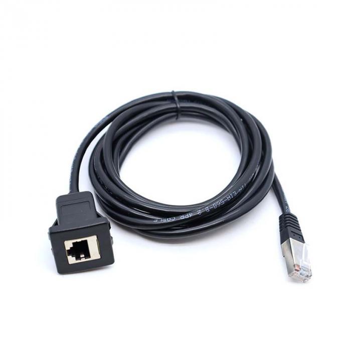 Ruimte Snap-on Head RJ45 waterdicht verlengkabel met flush-montagepaneel voor auto vrachtwagen boot motorfiets computer 1