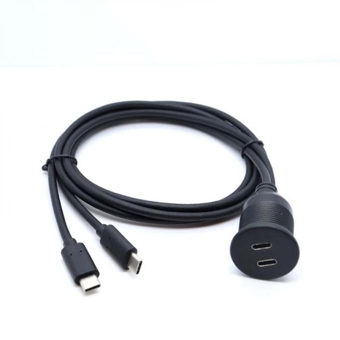 Aanpassen Dual Type C Man tot Vrouw Waterdichte Verlengkabel Met Flush Mount Panel Voor Auto Truck Boot Motorcycle Computer 0