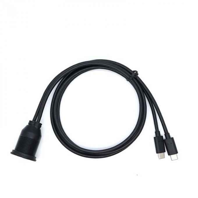 Aanpassen Dual Type C Man tot Vrouw Waterdichte Verlengkabel Met Flush Mount Panel Voor Auto Truck Boot Motorcycle Computer 3