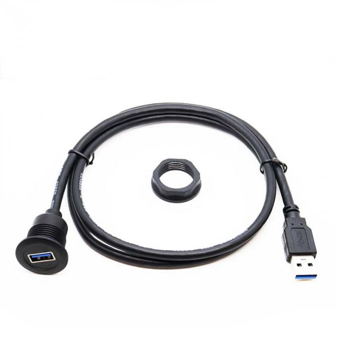 Kort hoofd USB 3.0 Man tot Vrouw Waterdicht Verlengkabel Met Flush Mount Panel Voor Auto Truck Boat Motorcycle Computer 1