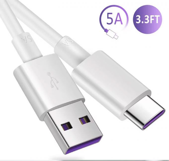 Hoogwaardige 1M 2M 5A snel opladen USB tot type C data-oplaadkabel voor Huawei Android Phone 1