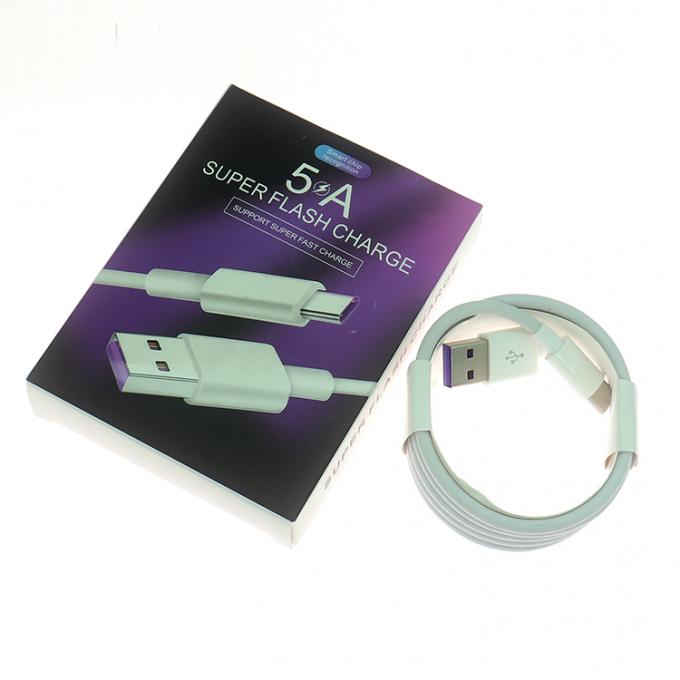 Hoogwaardige 1M 2M 5A snel opladen USB tot type C data-oplaadkabel voor Huawei Android Phone 0