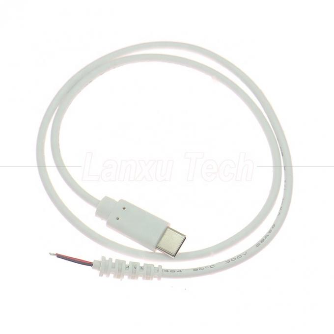 Aanpassing USB Type C Mannelijk Vrouwelijk tot Bare Wire Pigtail End Charger Cable met Spanningsverlichting 1