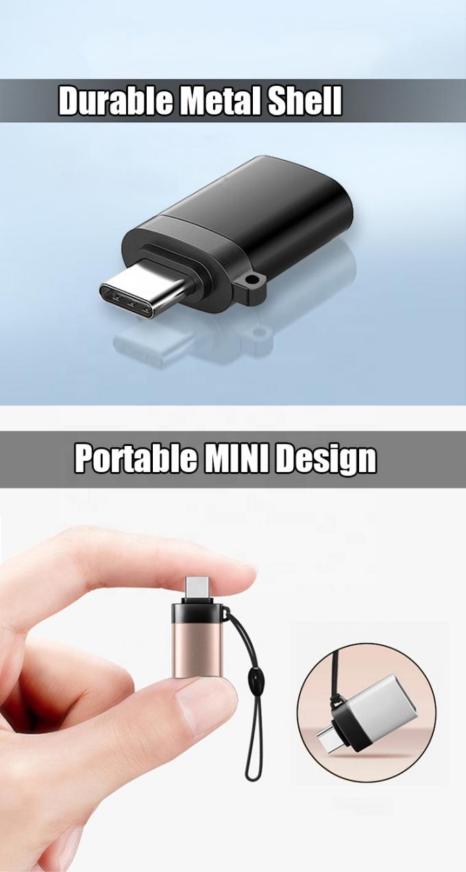 Draagbare Mini Lanyard Metal Shell OTG Type C 3.1 Mannelijke naar USB 3.0 Vrouwelijke Adapter 2