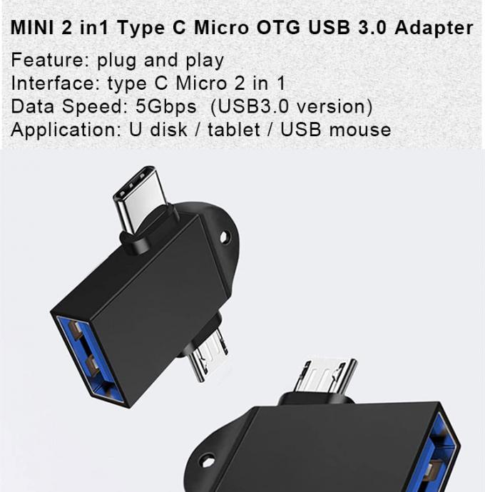 2 in 1 USB3.0 naar Micro B Type C USB Converter OTG Adapter voor Android Phone U Disk Mouse 0