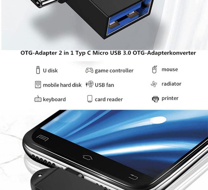 2 in 1 USB3.0 naar Micro B Type C USB Converter OTG Adapter voor Android Phone U Disk Mouse 2