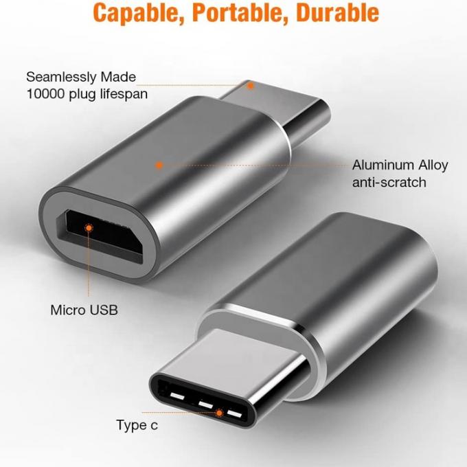 Plug and Play Metal Shell Micro USB Vrouwelijke naar Type C Man OTG Converter Adapter 1