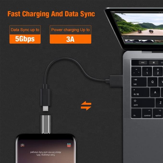 Plug and Play Metal Shell Micro USB Vrouwelijke naar Type C Man OTG Converter Adapter 5