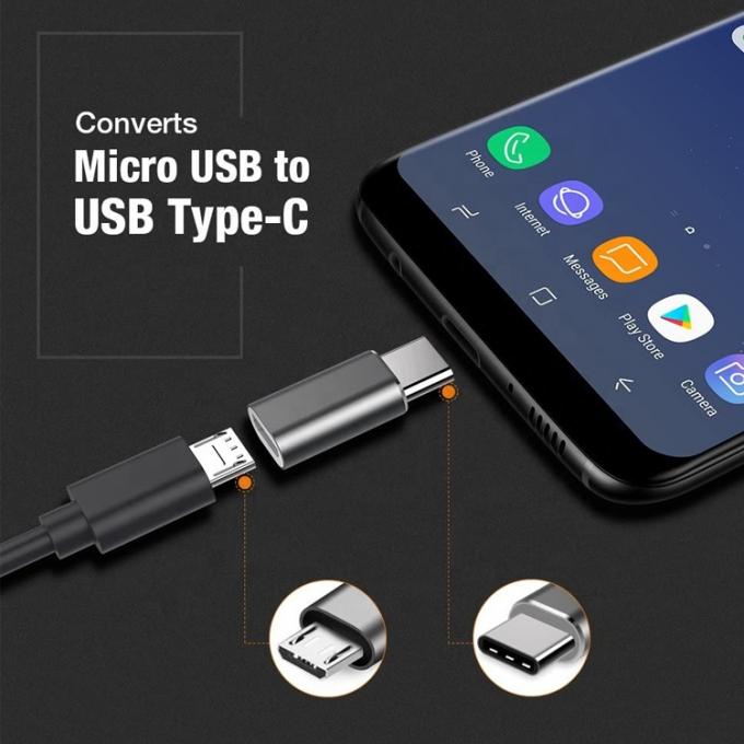 Plug and Play Metal Shell Micro USB Vrouwelijke naar Type C Man OTG Converter Adapter 4
