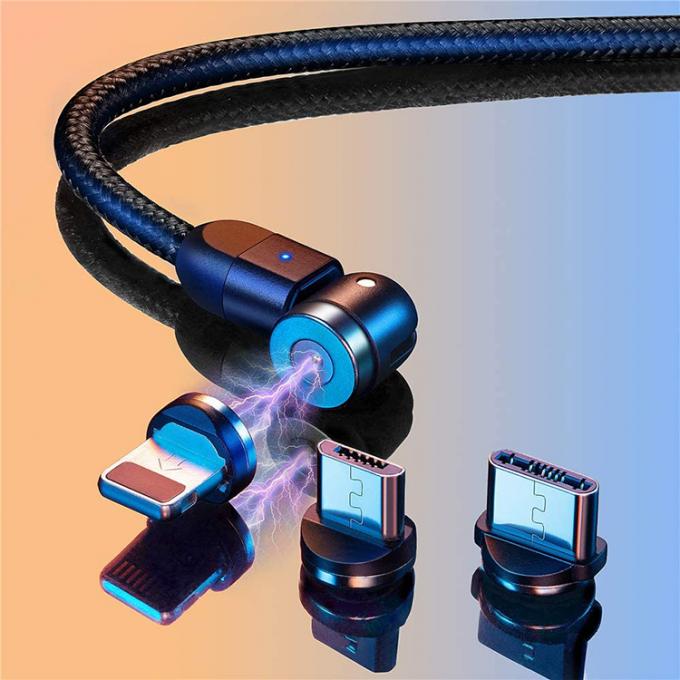 Sneloplader Telefoonaccessoires 540 graden Rotatie 3 in 1 Micro Type C Magnetische USB-oplaadkabel 5
