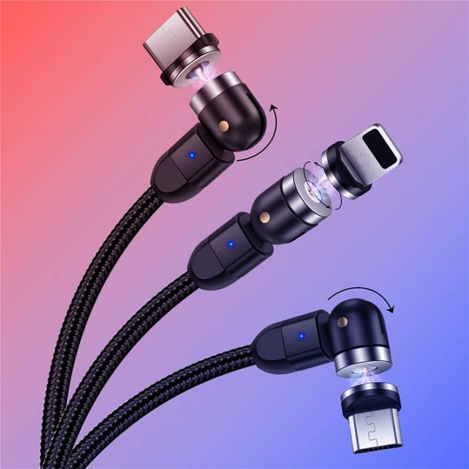 Sneloplader Telefoonaccessoires 540 graden Rotatie 3 in 1 Micro Type C Magnetische USB-oplaadkabel 4