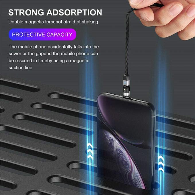 Sneloplader Telefoonaccessoires 540 graden Rotatie 3 in 1 Micro Type C Magnetische USB-oplaadkabel 7