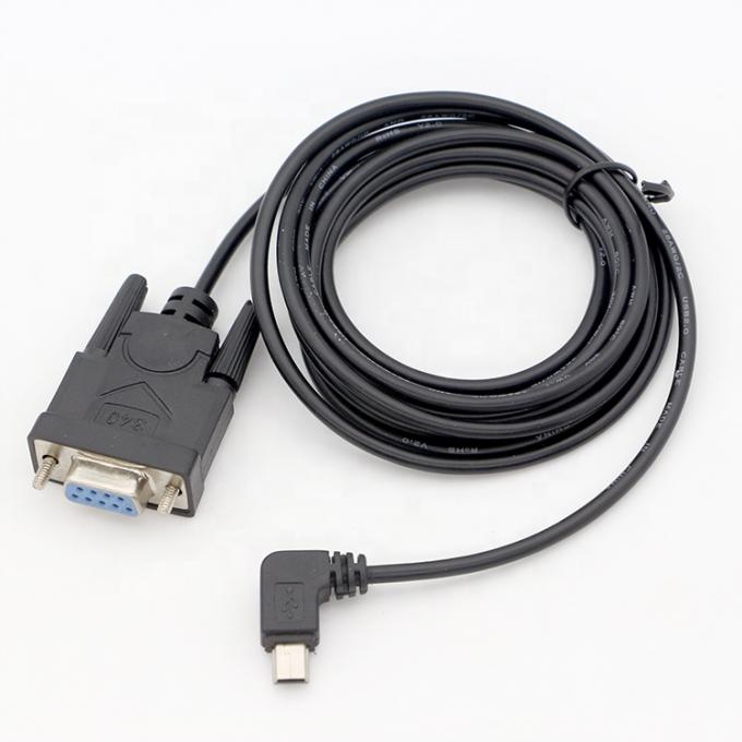 CUSTOM 90 graden rechthoek Mini B USB naar Vrouwelijke DB9 RS232 serie kabel 0