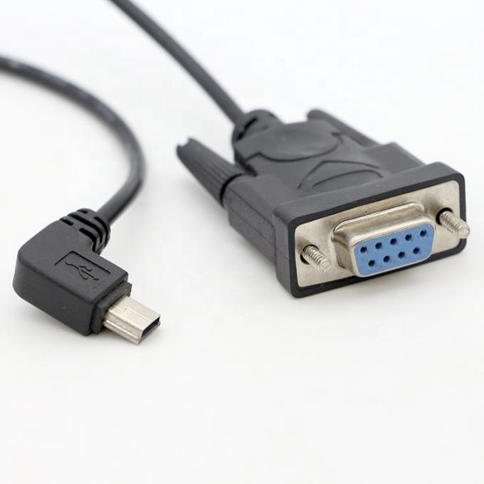 CUSTOM 90 graden rechthoek Mini B USB naar Vrouwelijke DB9 RS232 serie kabel 1