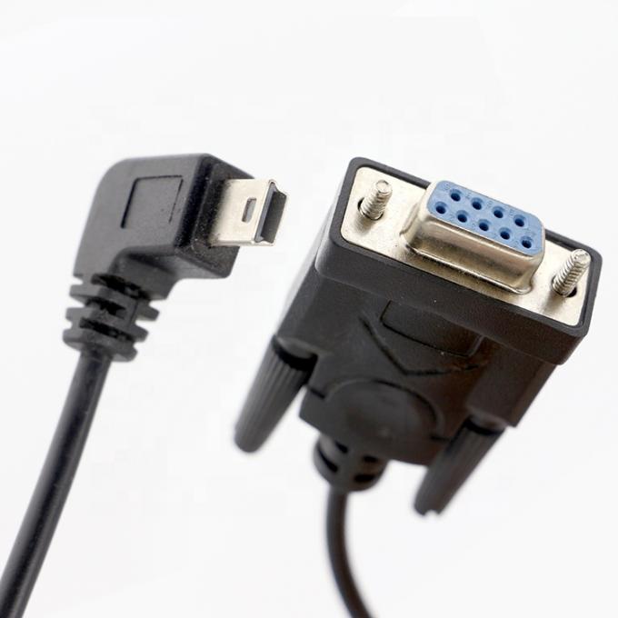 CUSTOM 90 graden rechthoek Mini B USB naar Vrouwelijke DB9 RS232 serie kabel 4