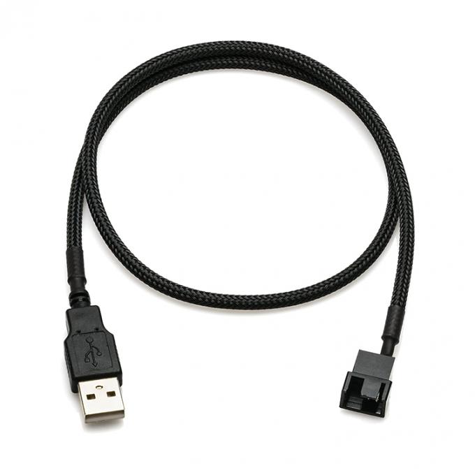 Gebreide USB naar 3 pin 4 pin Molex Vrouwelijke PWM 5V Fan Power Supply Adapter Connector Cable voor Computer Cooler 0