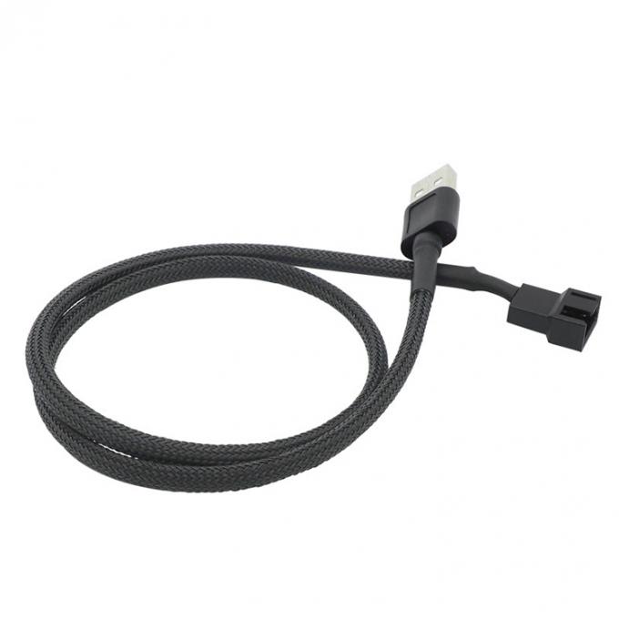Gebreide USB naar 3 pin 4 pin Molex Vrouwelijke PWM 5V Fan Power Supply Adapter Connector Cable voor Computer Cooler 3