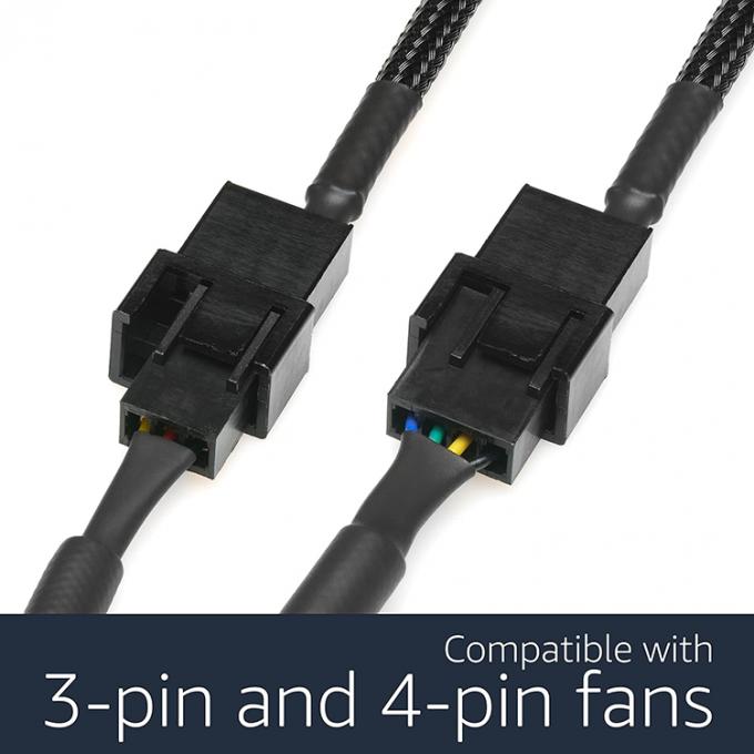 Gebreide USB naar 3 pin 4 pin Molex Vrouwelijke PWM 5V Fan Power Supply Adapter Connector Cable voor Computer Cooler 1