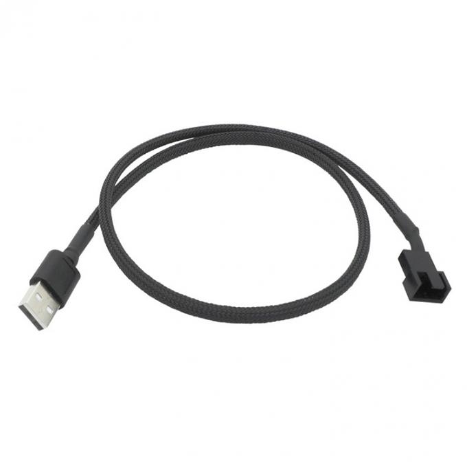 Gebreide USB naar 3 pin 4 pin Molex Vrouwelijke PWM 5V Fan Power Supply Adapter Connector Cable voor Computer Cooler 4