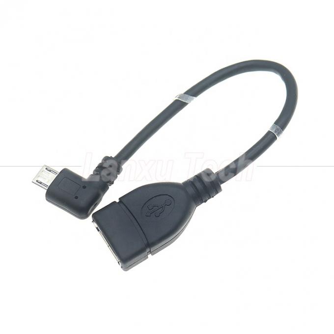 Draagbare korte 90 graden rechthoek Micro V8 naar USB Vrouwelijke stopcontact OTG adapter kabel voor telefoon laptop 1