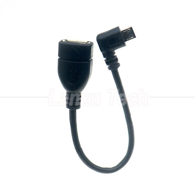 Draagbare korte 90 graden rechthoek Micro V8 naar USB Vrouwelijke stopcontact OTG adapter kabel voor telefoon laptop 0