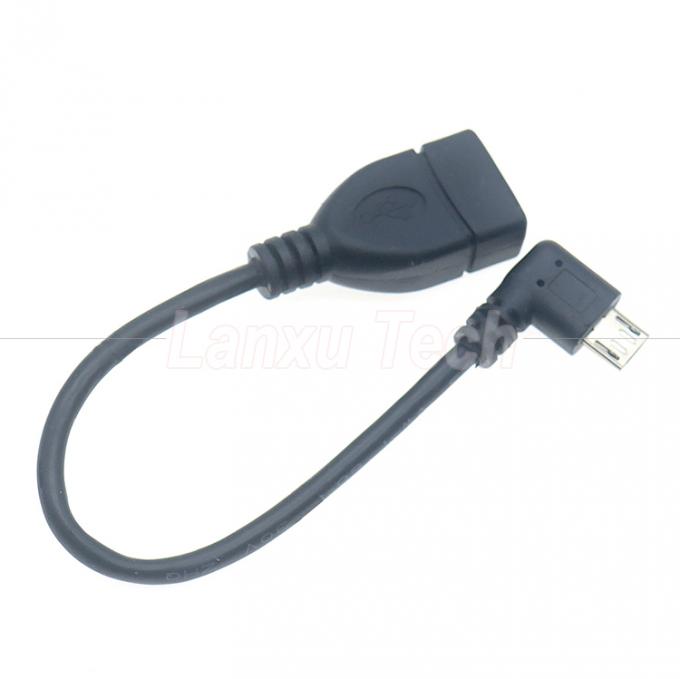 Draagbare korte 90 graden rechthoek Micro V8 naar USB Vrouwelijke stopcontact OTG adapter kabel voor telefoon laptop 4