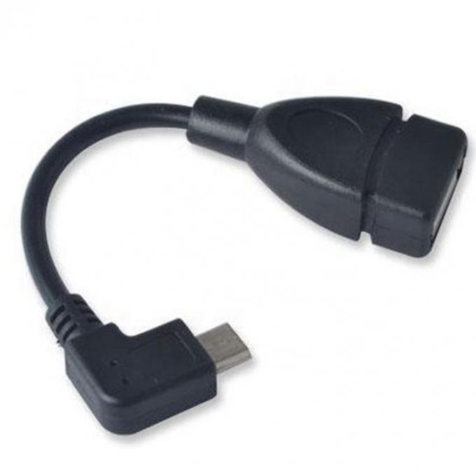 90 graden hoek Micro B naar USB Type A Vrouwelijke OTG-adapterkabel 0