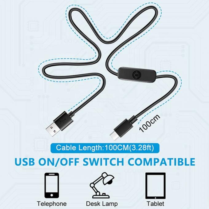 1m 5V 3A USB Type C opladerstroomkabel met schakelaar ON OFF voor Raspberry Pi 5