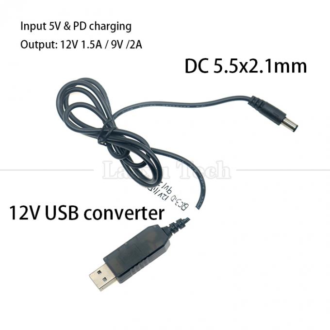 QC3.0 QC2.0 QC Charging Grote uitgang 12V 1.5A 9V 2A 5V tot 12V USB-oplaadkabel voor router Led Strip 3