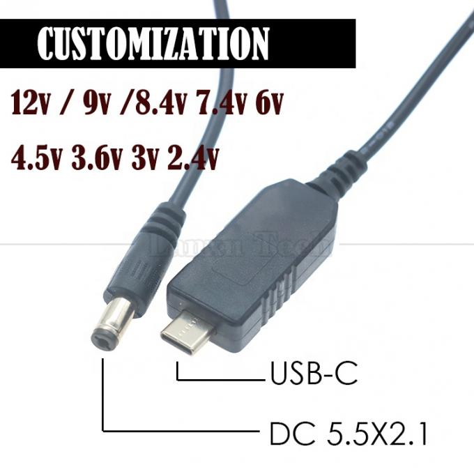 USB Type C tot DC 5.5x2.1mm 8.4v 7.4v 6v 4.5v 3.6v 3v 2.4v 9v 12v Uitgangskabel voor Wifi Router Led Light Strip Circuit 2