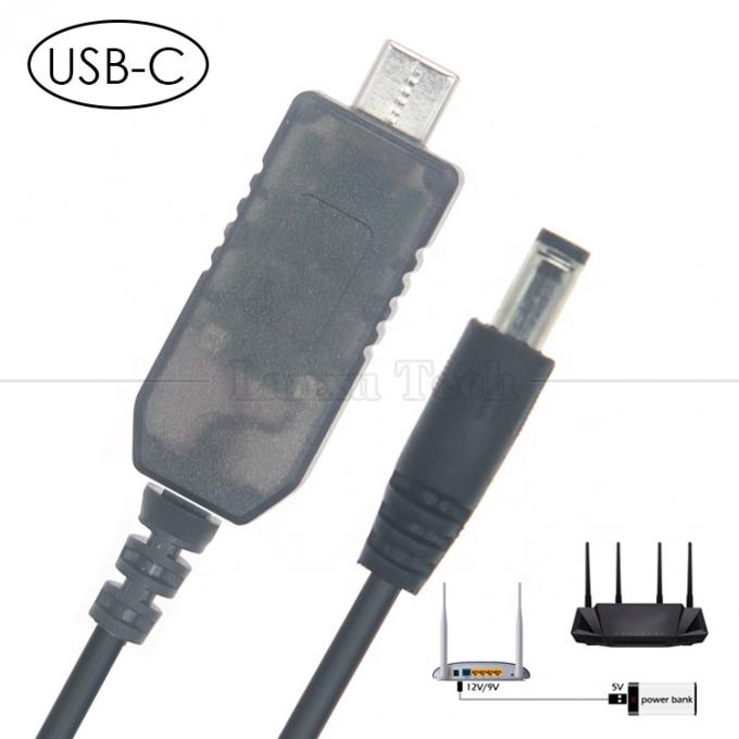 USB Type C tot DC 5.5x2.1mm 8.4v 7.4v 6v 4.5v 3.6v 3v 2.4v 9v 12v Uitgangskabel voor Wifi Router Led Light Strip Circuit 5
