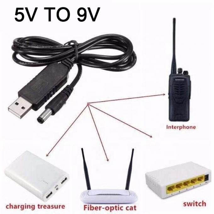 High Quality Booster 5V USB naar 9V DC 5.5x2.1mm Step Up Converter Power Charger Cable voor Wifi Router Modem 1