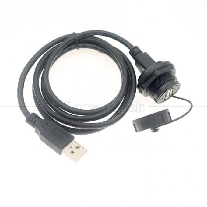 Waterdicht mannelijk-tot-vrouwelijk paneelmontage USB-type A-poortverbindingsverlengkabel 1