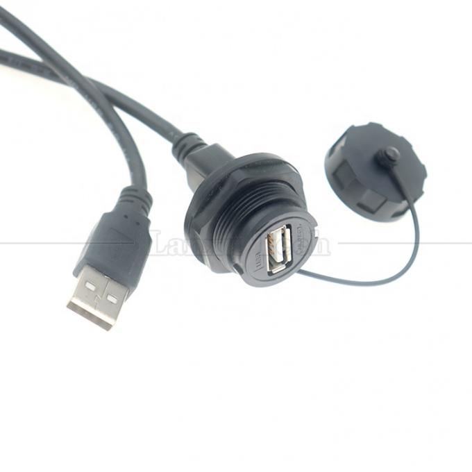 Waterdicht mannelijk-tot-vrouwelijk paneelmontage USB-type A-poortverbindingsverlengkabel 2