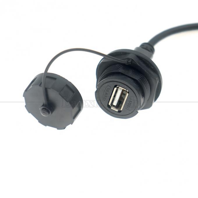 Waterdicht mannelijk-tot-vrouwelijk paneelmontage USB-type A-poortverbindingsverlengkabel 4