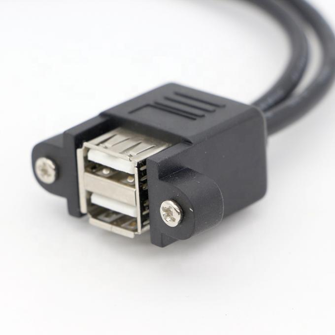 Schroefvergrendelingsstaaf 0,5 m 1 m Man tot vrouw Dual USB 2.0 Panel Mount Extension Cable 4